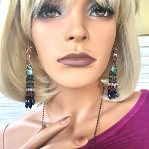 COPY - Betsy Johnson Stunning Peacock Drop Earrings